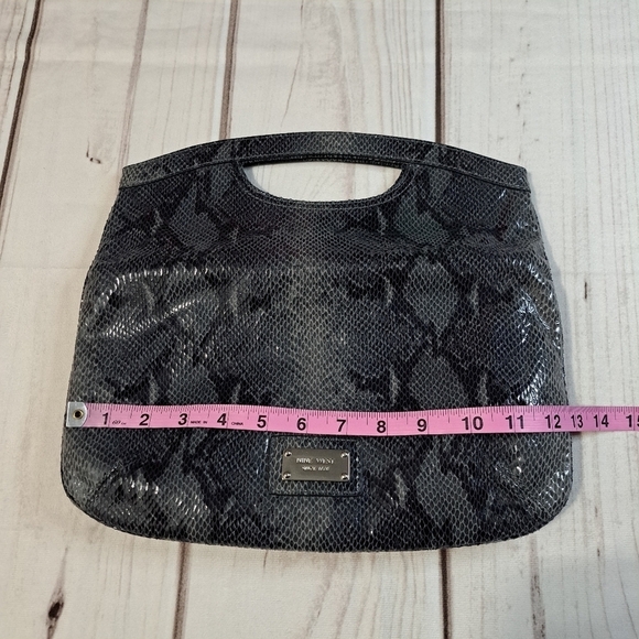 Nine West Snake Print Envelope Purse Hand Bag Fold Em Clutch - Picture 3 of 12